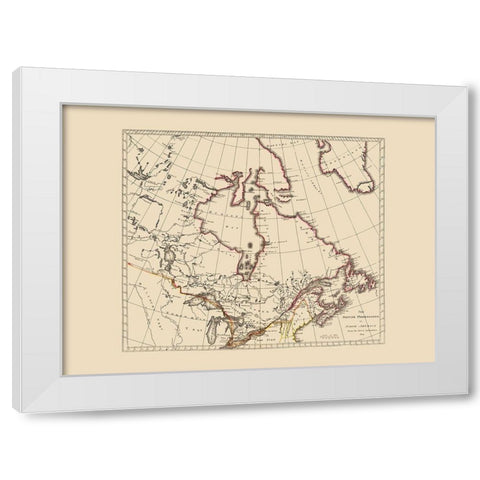 British Possessions Canada United States White Modern Wood Framed Art Print by Carey