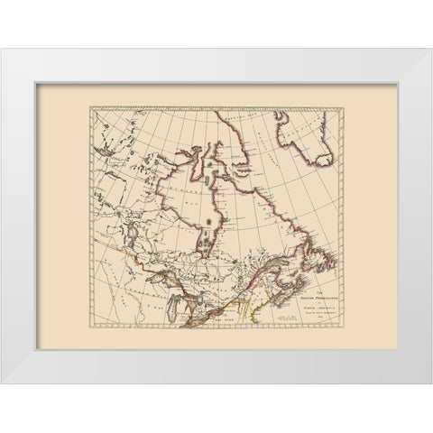 British Possessions Canada United States White Modern Wood Framed Art Print by Carey