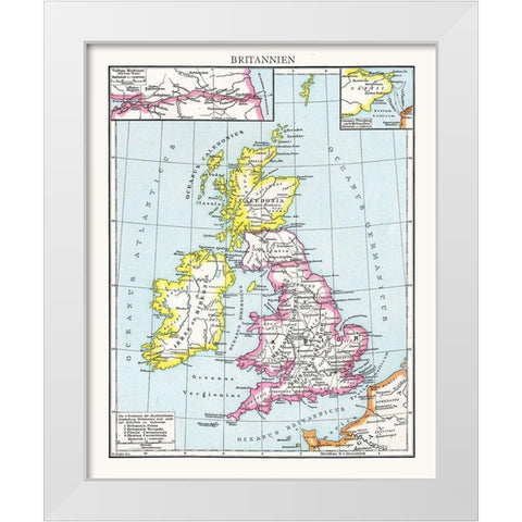 United Kingdom - Droysen 1886 White Modern Wood Framed Art Print by Droysen