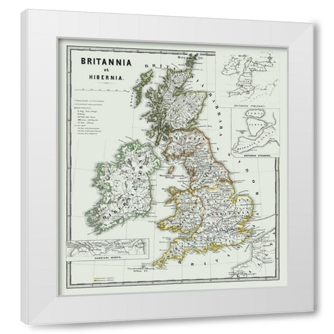 Britannia Hibernia United Kingdom - Spruner 1865 White Modern Wood Framed Art Print by Spruner