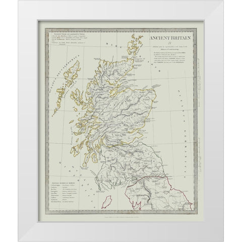Ancient Britain Terrain United Kingdom White Modern Wood Framed Art Print by Baldwin