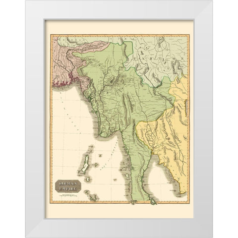 Empire Burma Asia - Thomson 1817 White Modern Wood Framed Art Print by Thomson