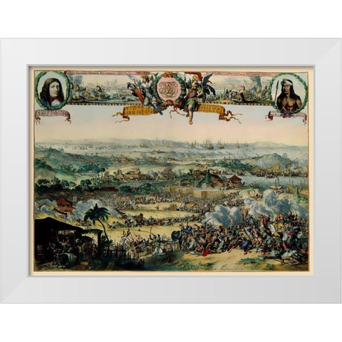 Asia Buginese Samboupo Indonesia Battle White Modern Wood Framed Art Print by De Hooghe