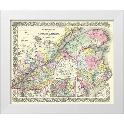 East Lower New Brunswick Montreal Canada White Modern Wood Framed Art Print by Colton