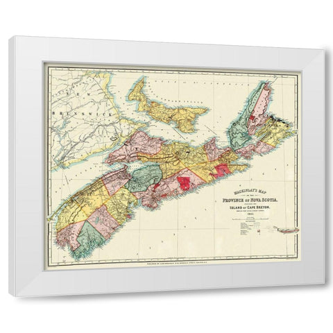 Nova Scotia Island of Cape Breton Canada White Modern Wood Framed Art Print by Mackinlay