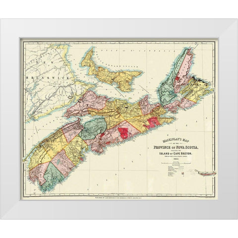 Nova Scotia Island of Cape Breton Canada White Modern Wood Framed Art Print by Mackinlay