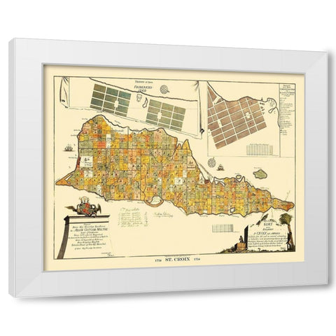 Saint Croix Island Landowner United States White Modern Wood Framed Art Print by Beck