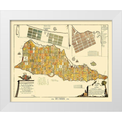 Saint Croix Island Landowner United States White Modern Wood Framed Art Print by Beck