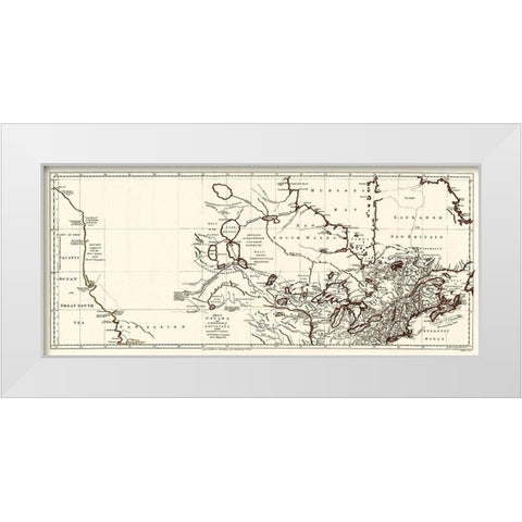 North Part Louisiana United States Canada White Modern Wood Framed Art Print by Jeffreys