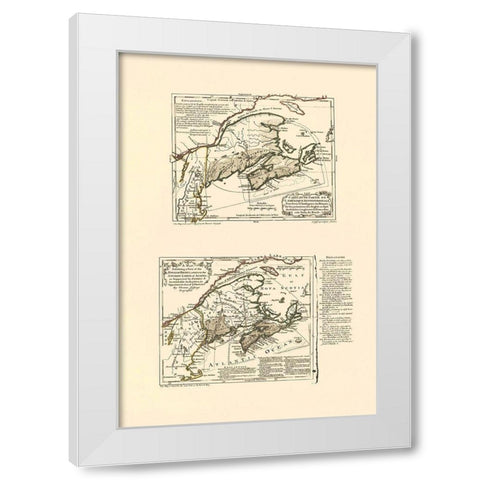 Nova Scotia Acadia Canada - Jeffreys 1713 White Modern Wood Framed Art Print by Jeffreys