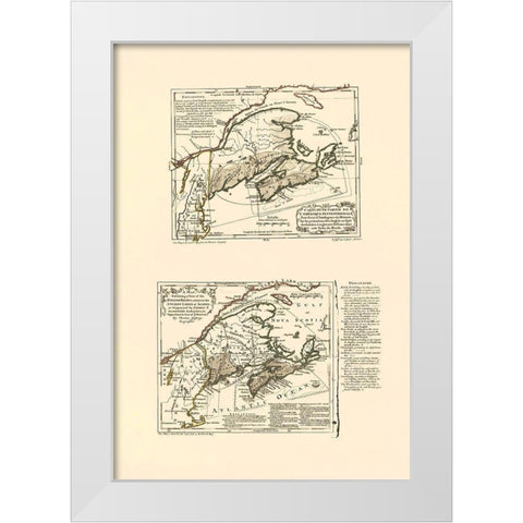 Nova Scotia Acadia Canada - Jeffreys 1713 White Modern Wood Framed Art Print by Jeffreys