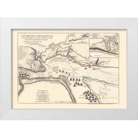The Siege of Quebec - Jeffreys 1759 White Modern Wood Framed Art Print by JEFFREYS