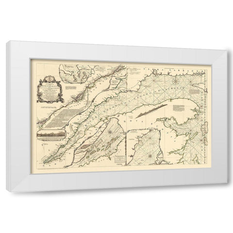 St Laurence River Fort Frontenac Isle Anticost White Modern Wood Framed Art Print by Jeffreys