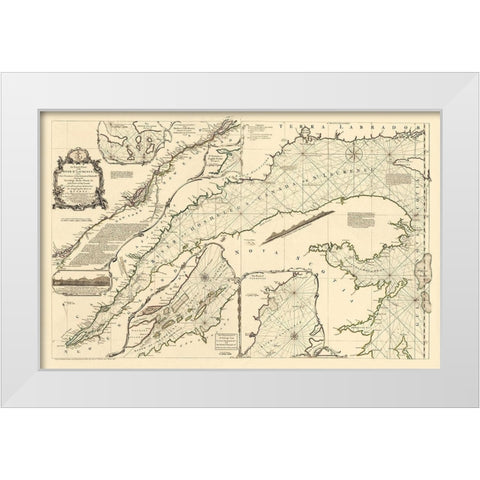 St Laurence River Fort Frontenac Isle Anticost White Modern Wood Framed Art Print by Jeffreys