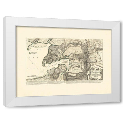Shegnekto Bay French Forts and Settlements White Modern Wood Framed Art Print by JEFFREYS