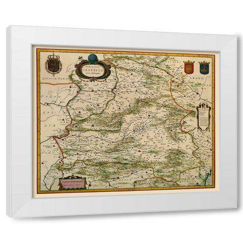Castile Spain Iberian Peninsula - Blaeu 1635 White Modern Wood Framed Art Print by Blaeu