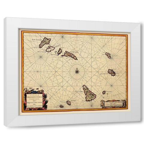 Africa Cape Verde Islands - Blaeu 1667 White Modern Wood Framed Art Print by Blaeu