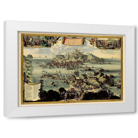 Carlsten Fortress Marstrand Sweden - Fecit 1677 White Modern Wood Framed Art Print by Fecit