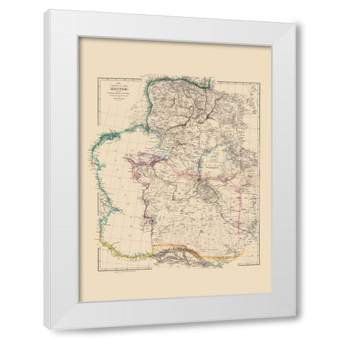 Caspian Sea Region Asia - Arrowsmith 1844 White Modern Wood Framed Art Print by Arrowsmith