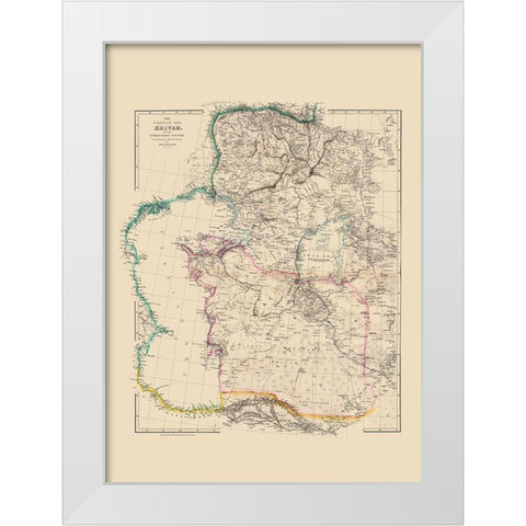Caspian Sea Region Asia - Arrowsmith 1844 White Modern Wood Framed Art Print by Arrowsmith