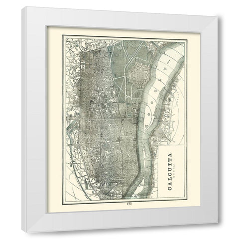 Asia Calcutta India - Rathbun 1893 White Modern Wood Framed Art Print by Rathbun