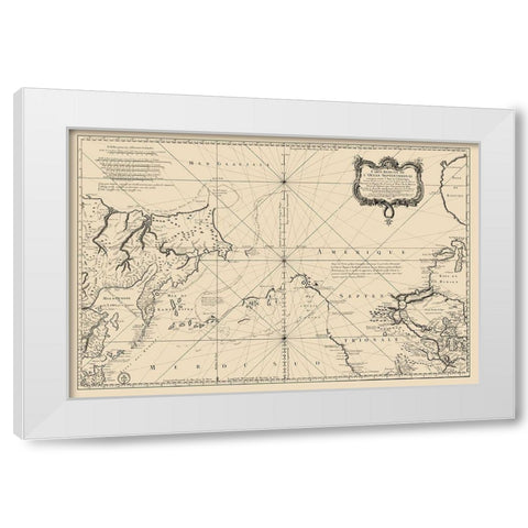 Canada Northern United States White Modern Wood Framed Art Print by Societe Royale De Loudres