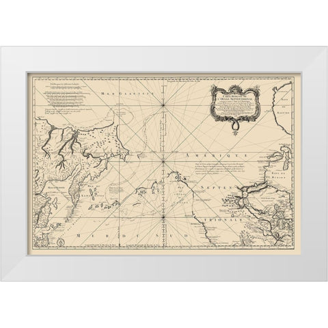 Canada Northern United States White Modern Wood Framed Art Print by Societe Royale De Loudres