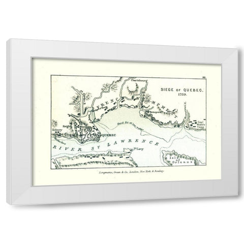 Siege of Quebec in 1759 Canada - Gardiner 1902 White Modern Wood Framed Art Print by Gardiner