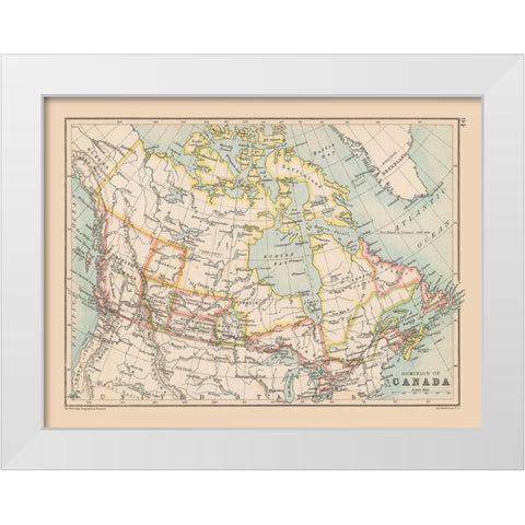 Canada - Bartholomew 1892 White Modern Wood Framed Art Print by Bartholomew