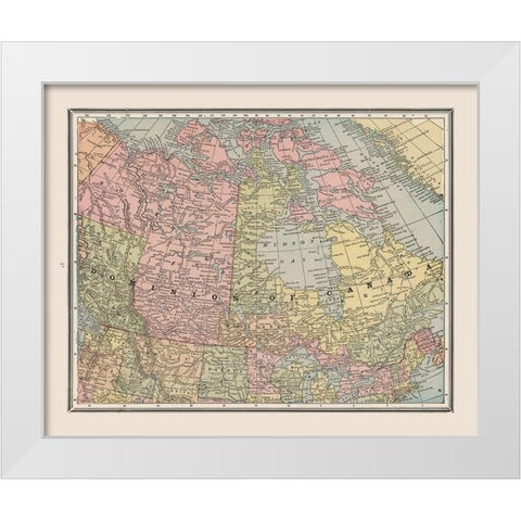 Dominion of Canada - Cram 1888 White Modern Wood Framed Art Print by Cram