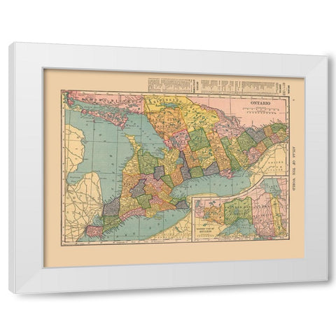 Ontario Canada - Hammond 1910 White Modern Wood Framed Art Print by Hammond