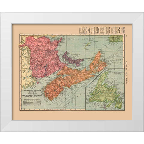 Maritime Provinces Canada - Hammond 1910 White Modern Wood Framed Art Print by Hammond