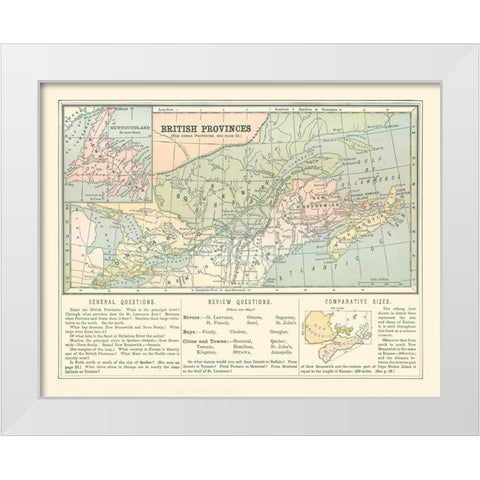 British Provinces Canada - Monteith 1882 White Modern Wood Framed Art Print by Monteith