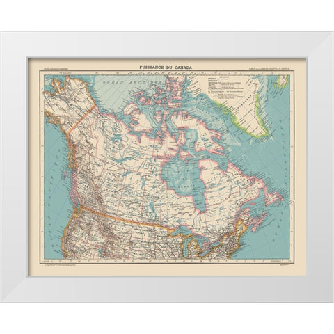 Canada - Schrader 1908 White Modern Wood Framed Art Print by Schrader
