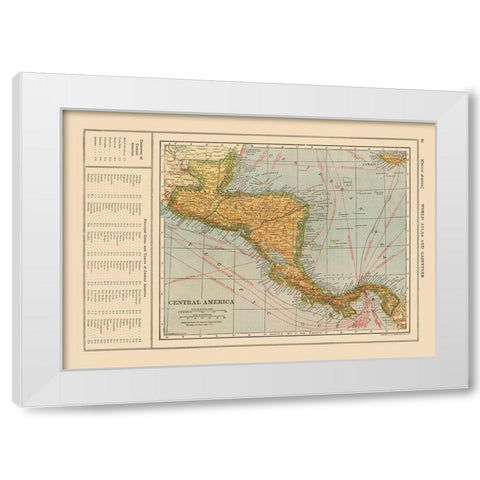 Guatemala Honduras Nicaragua Costa Rica Panama White Modern Wood Framed Art Print by Reynold