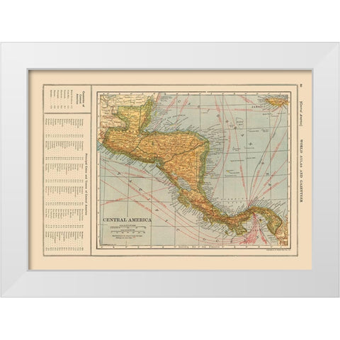 Guatemala Honduras Nicaragua Costa Rica Panama White Modern Wood Framed Art Print by Reynold