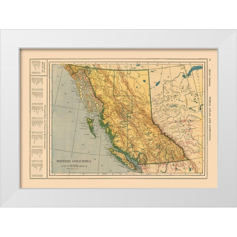 British Columbia Canada - Reynold 1921 White Modern Wood Framed Art Print by Reynold