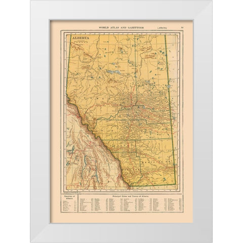 Alberta Canada - Reynold 1921 White Modern Wood Framed Art Print by Reynold
