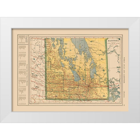 Manitoba Canada - Reynold 1921 White Modern Wood Framed Art Print by Reynold