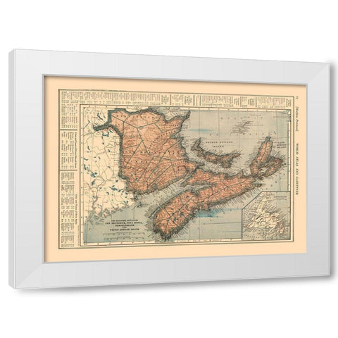 Maritime Provinces Canada - Reynold 1921 White Modern Wood Framed Art Print by Reynold