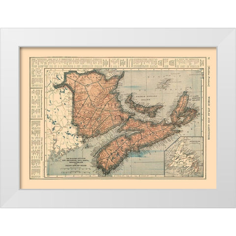 Maritime Provinces Canada - Reynold 1921 White Modern Wood Framed Art Print by Reynold
