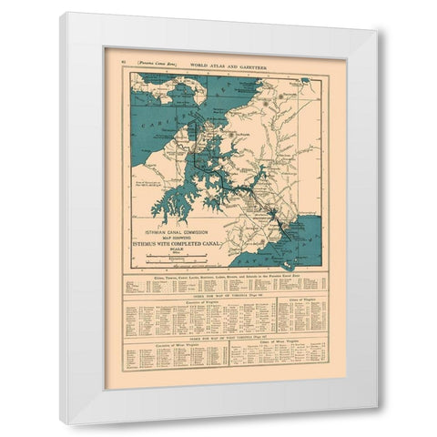Central America Panama Canal - Reynold 1921 White Modern Wood Framed Art Print by Reynold
