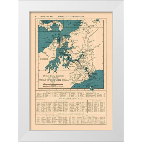 Central America Panama Canal - Reynold 1921 White Modern Wood Framed Art Print by Reynold