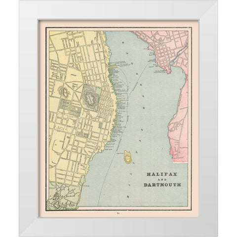 Halifax Dartmouth Canada - Cram 1892 White Modern Wood Framed Art Print by Cram