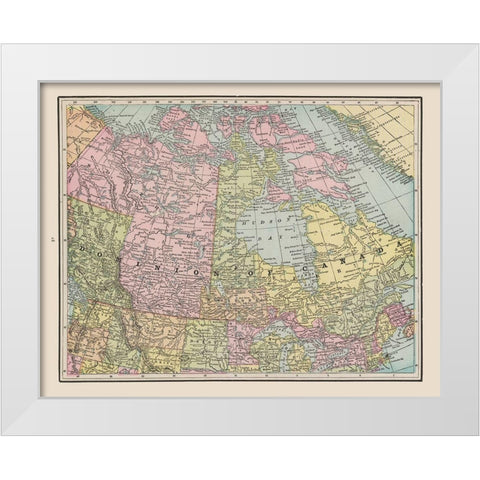 Canada - Cram 1892 White Modern Wood Framed Art Print by Cram