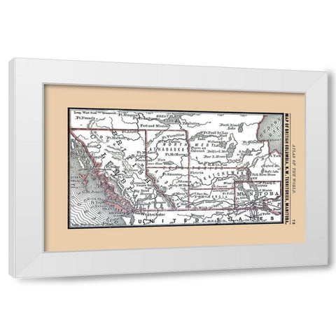 West Central Canada - Alden 1886 White Modern Wood Framed Art Print by Alden