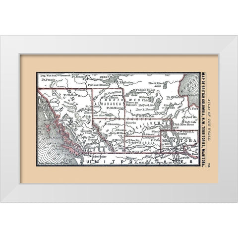 West Central Canada - Alden 1886 White Modern Wood Framed Art Print by Alden