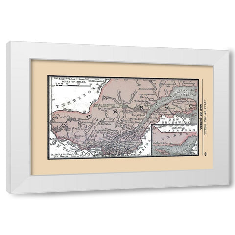 Quebec Canada - Alden 1886 White Modern Wood Framed Art Print by Alden