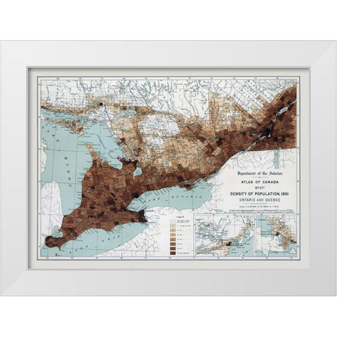 Ontario Quebec Canada 1901 - White 1906 White Modern Wood Framed Art Print by White