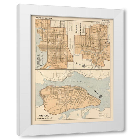 Hamilton London Halifax Canada - White 1906 White Modern Wood Framed Art Print by White